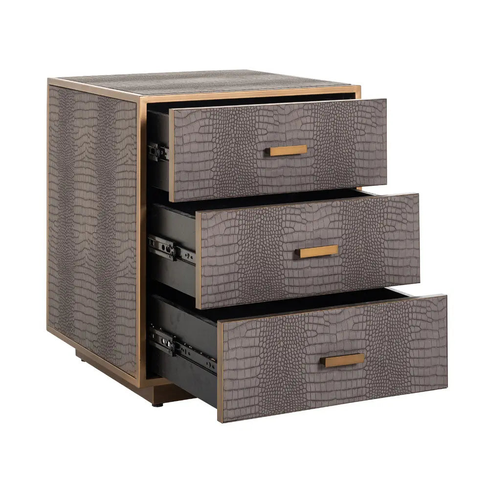 Richmond Interiors Classio Brushed Gold 3 Drawer Chest of Drawers Chest of Drawers