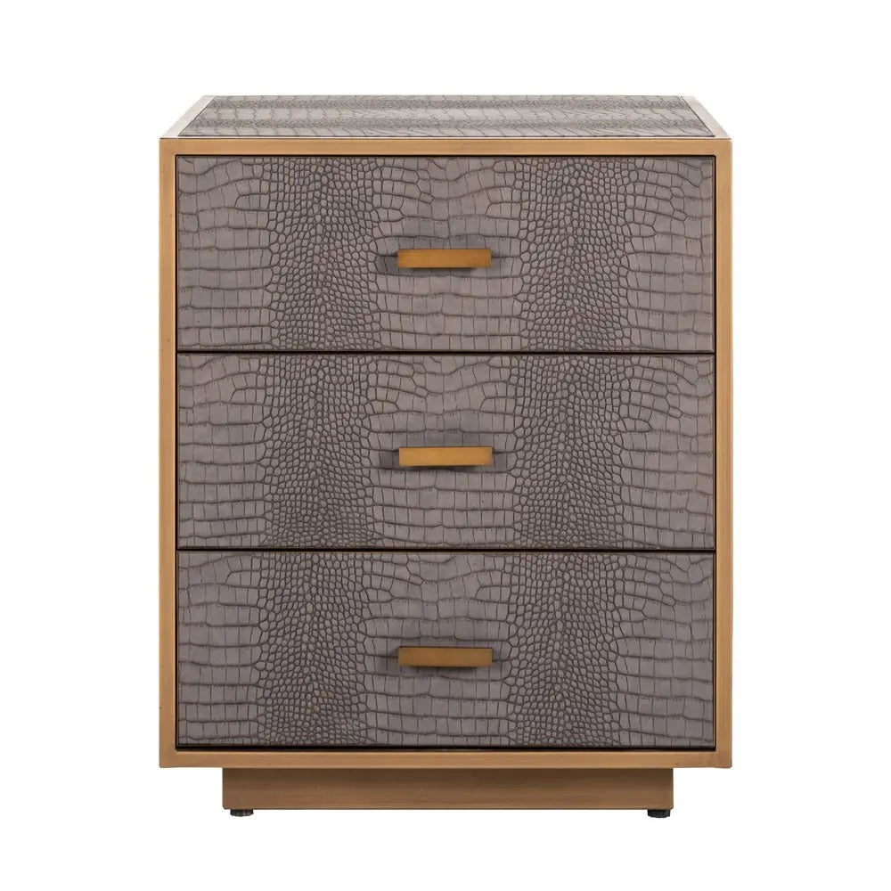 Richmond Interiors Classio Brushed Gold 3 Drawer Chest of Drawers Chest of Drawers