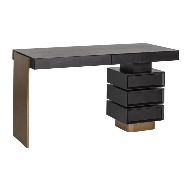 Richmond Interiors Connar 5 Drawer Desk in Charcoal Desk