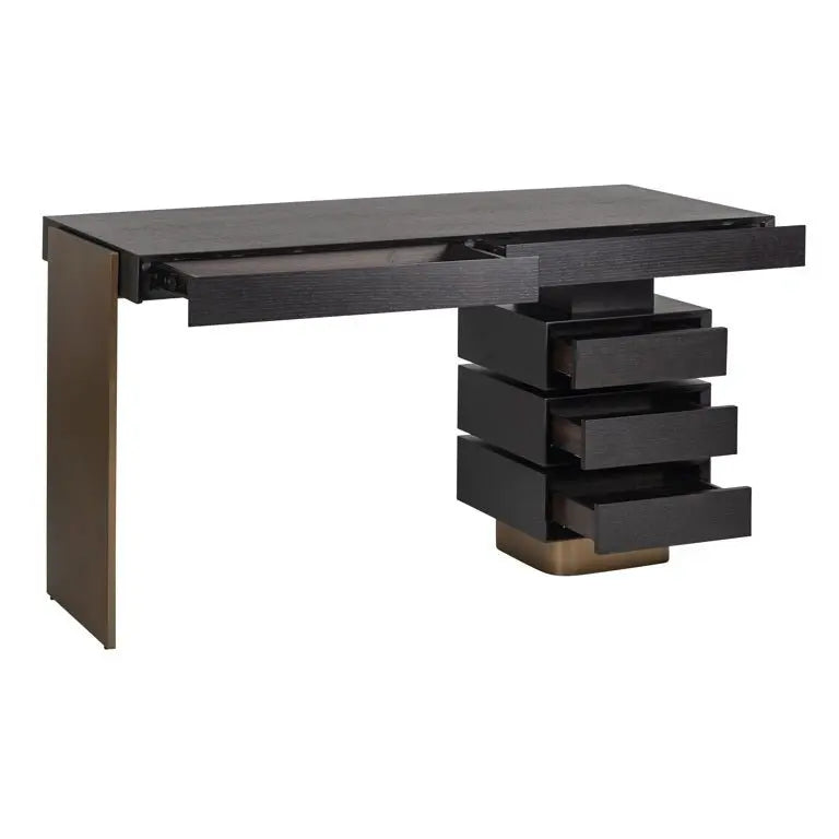 Richmond Interiors Connar 5 Drawer Desk in Charcoal Desk