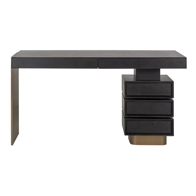 Richmond Interiors Connar 5 Drawer Desk in Charcoal Desk