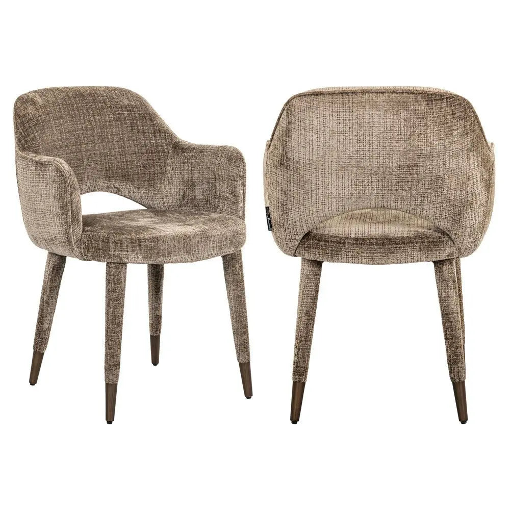 Richmond Interiors Donnatella Chair in Stone Chenille Dining Chair
