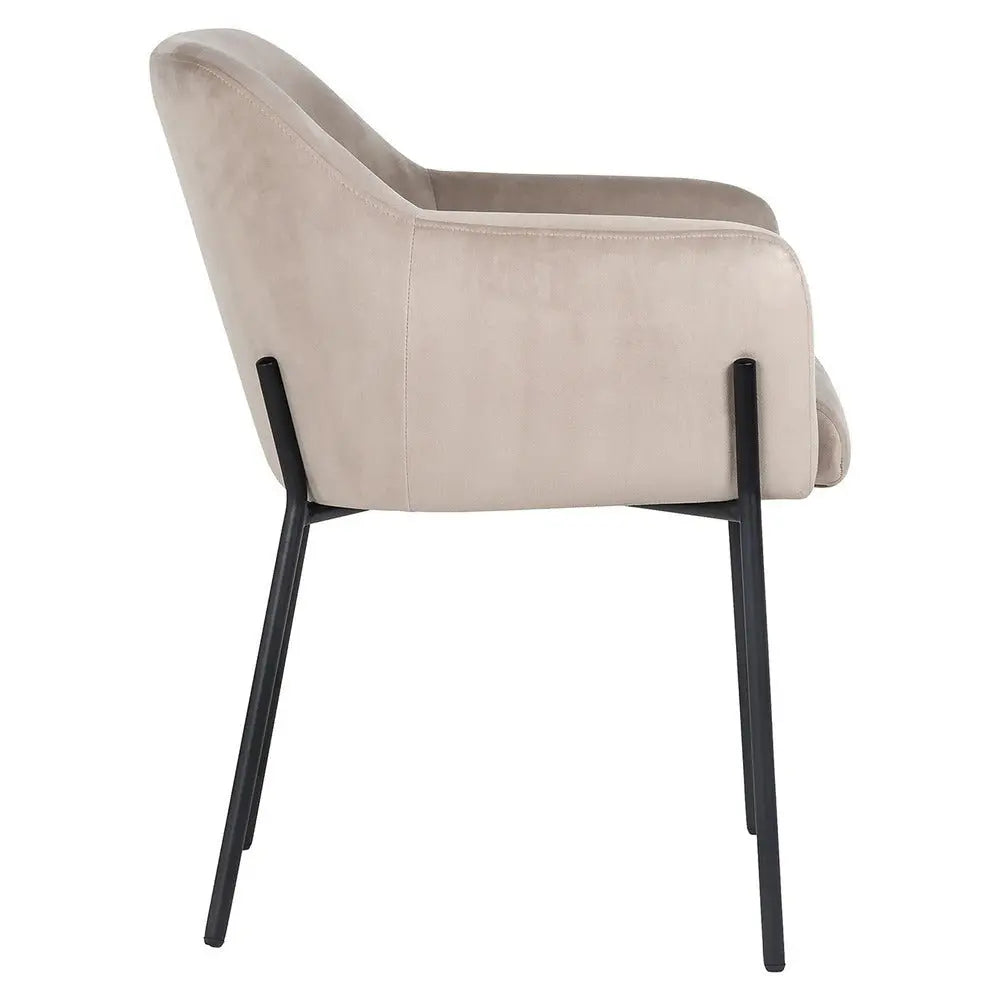 Richmond Interiors Fay Chair in Khaki Velvet Dining Chair