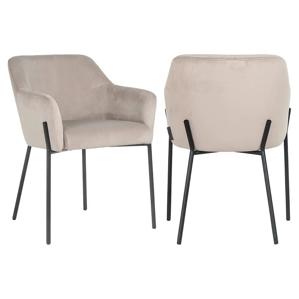 Richmond Interiors Fay Chair in Khaki Velvet Dining Chair