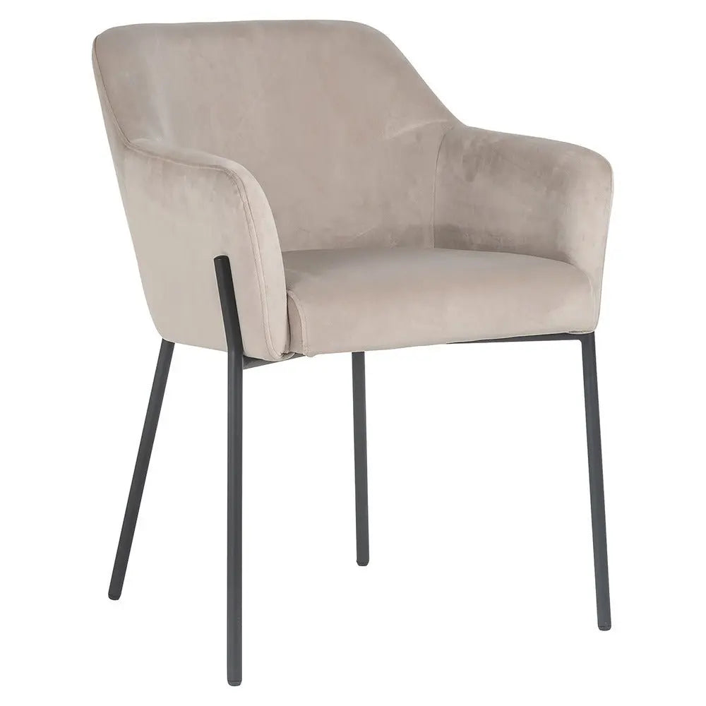 Richmond Interiors Fay Chair in Khaki Velvet Dining Chair