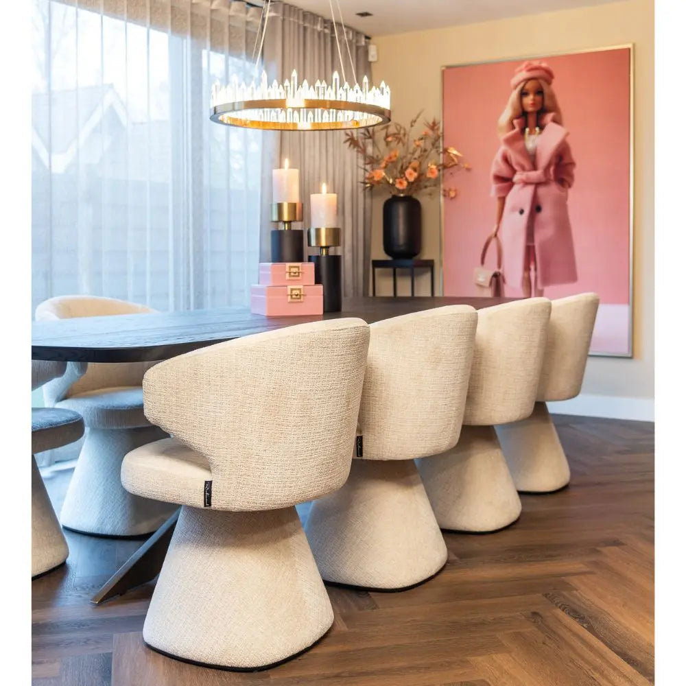 Richmond Interiors Gatsbi Chair in Beige Chenille Dining Chair