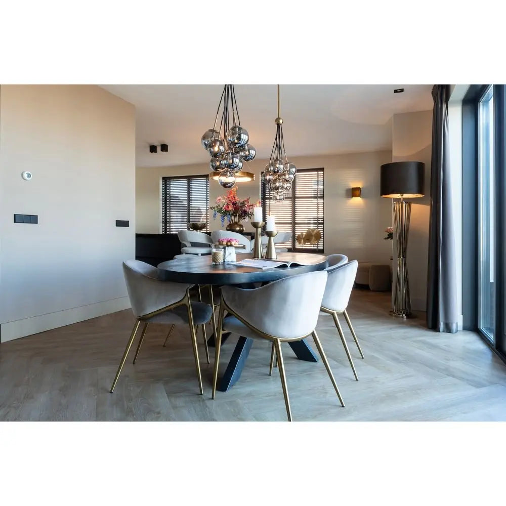 Richmond Interiors Gwen Chair in Khaki Velvet Dining Chair