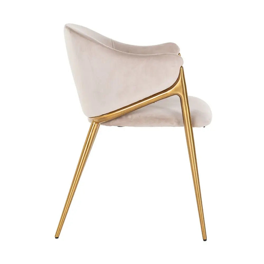 Richmond Interiors Gwen Chair in Khaki Velvet Dining Chair