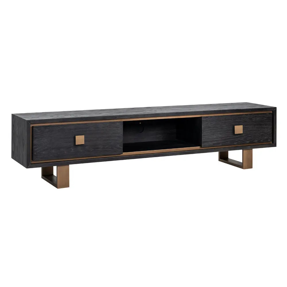 Richmond Interiors Hunter Black Rustic 2 Drawer Media Unit Media Unit