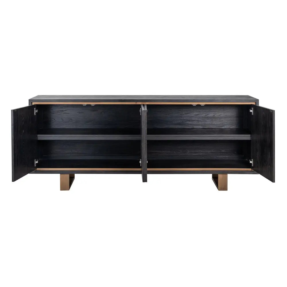 Richmond Interiors Hunter Black Rustic 4 Door Sideboard Sideboard