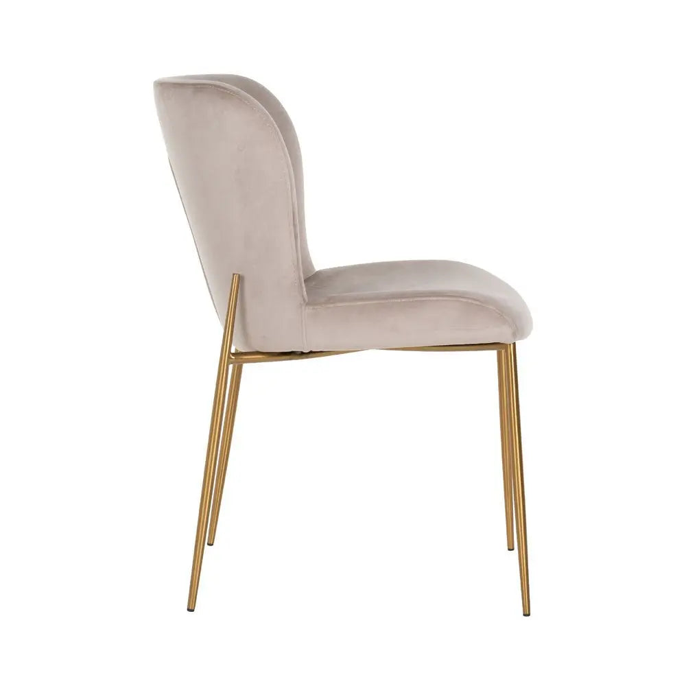 Richmond Interiors Odessa Chair in Khaki Velvet Dining Chair