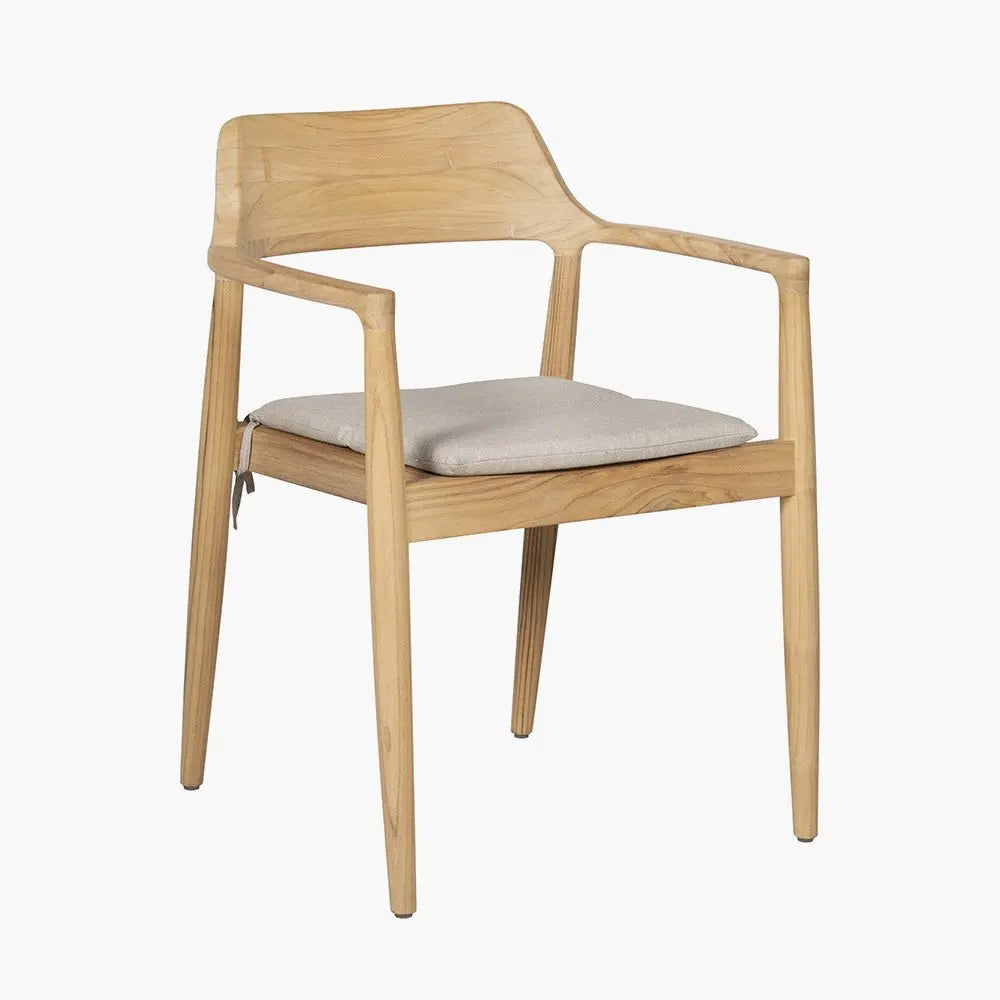 Salita Outdoor 6 Seater Dining Set in Natural Wood & Oatmeal - Pacific Lifestyle Outdoor Dining Sets