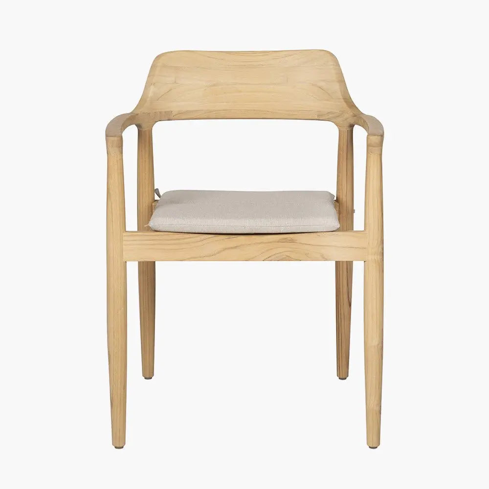 Salita Outdoor 6 Seater Dining Set in Natural Wood & Oatmeal - Pacific Lifestyle Outdoor Dining Sets