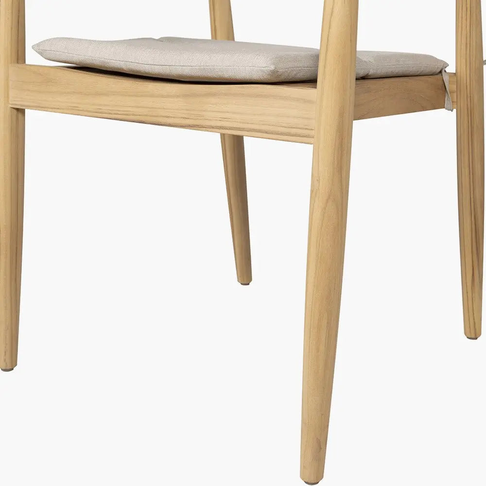 Salita Outdoor 6 Seater Dining Set in Natural Wood & Oatmeal - Pacific Lifestyle Outdoor Dining Sets