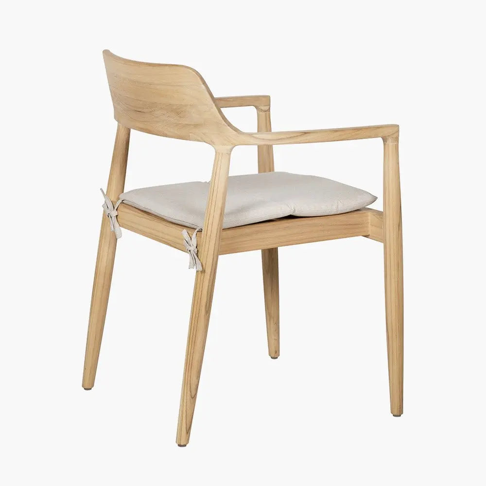 Salita Outdoor 6 Seater Dining Set in Natural Wood & Oatmeal - Pacific Lifestyle Outdoor Dining Sets