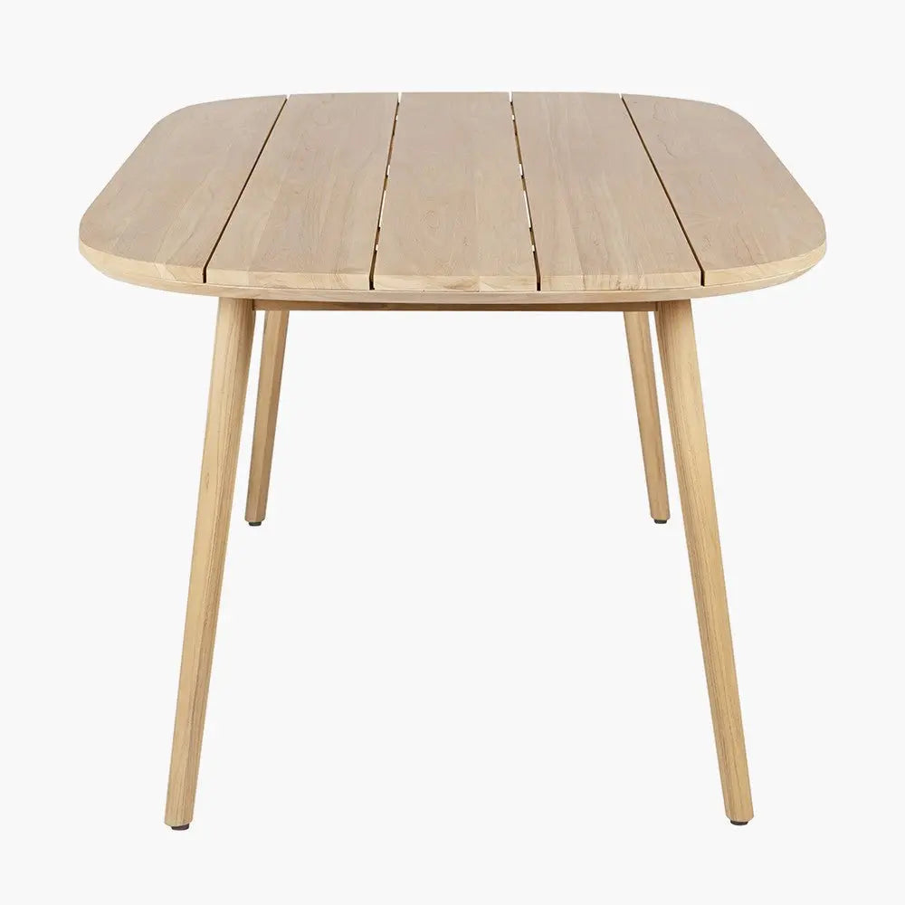 Salita Outdoor 6 Seater Dining Set in Natural Wood & Oatmeal - Pacific Lifestyle Outdoor Dining Sets