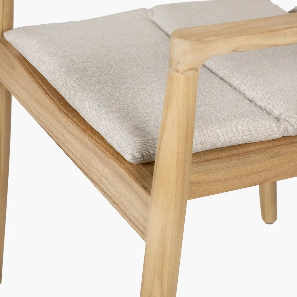 Salita Outdoor 6 Seater Dining Set in Natural Wood & Oatmeal - Pacific Lifestyle Outdoor Dining Sets