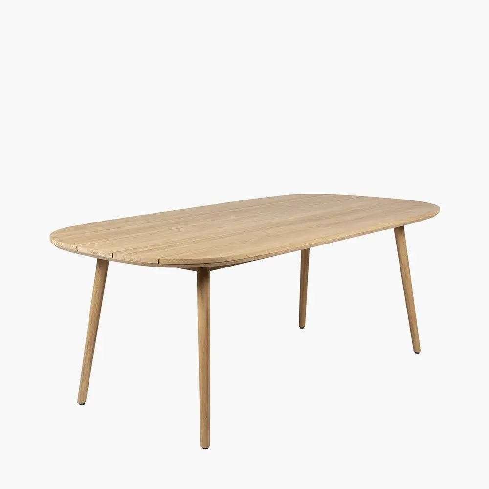 Salita Outdoor 8 Seater Dining Set in Natural Wood & Oatmeal - Pacific Lifestyle Outdoor Dining Sets