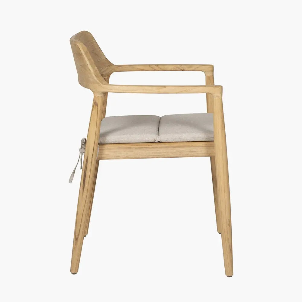 Salita Outdoor 8 Seater Dining Set in Natural Wood & Oatmeal - Pacific Lifestyle Outdoor Dining Sets