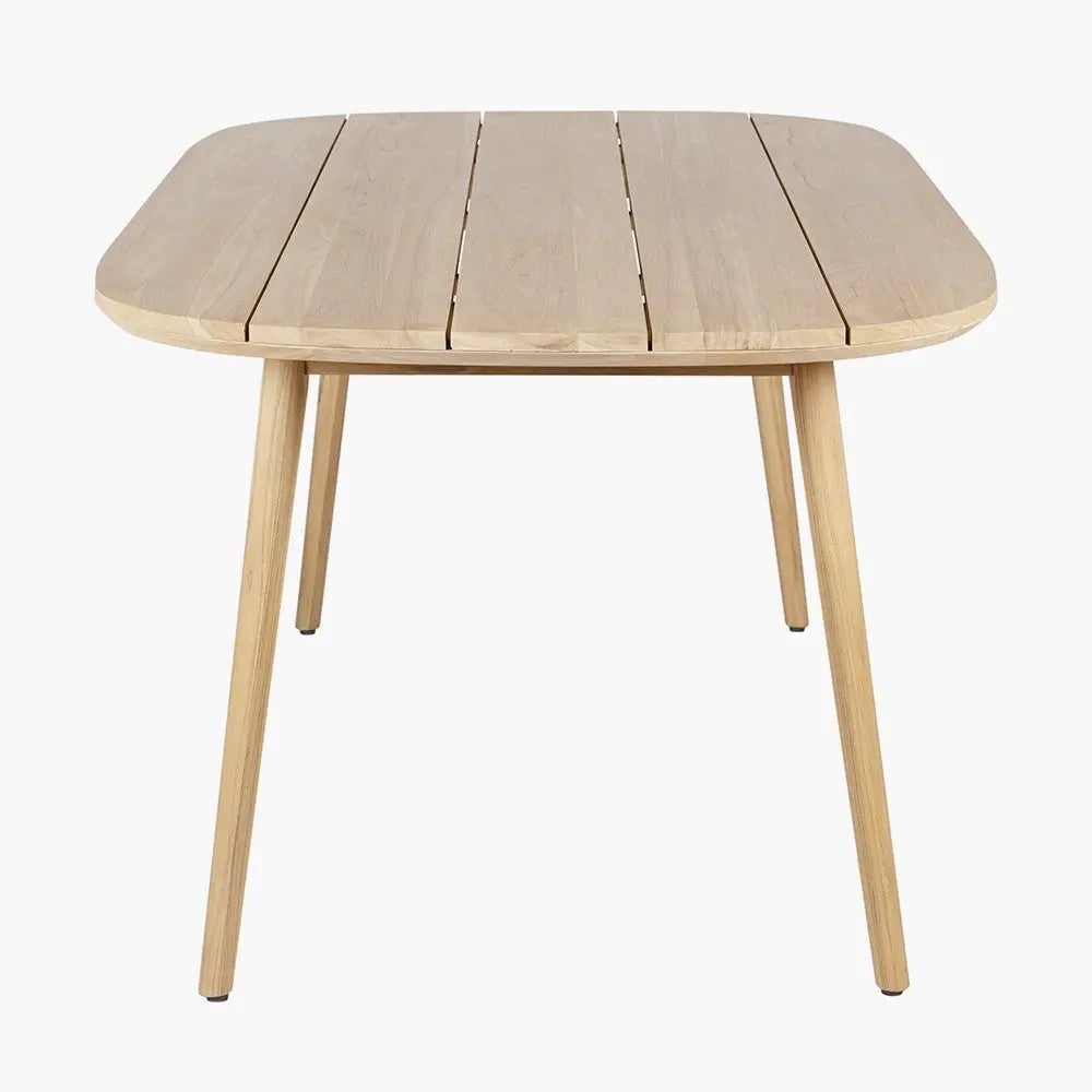 Salita Outdoor 8 Seater Dining Set in Natural Wood & Oatmeal - Pacific Lifestyle Outdoor Dining Sets