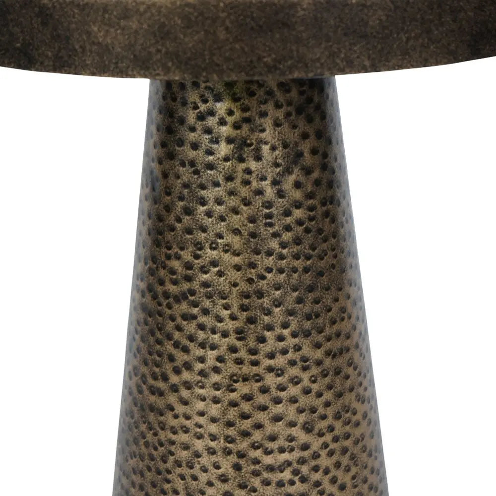 Samara Iron Side Table in Rustic Antique Gold