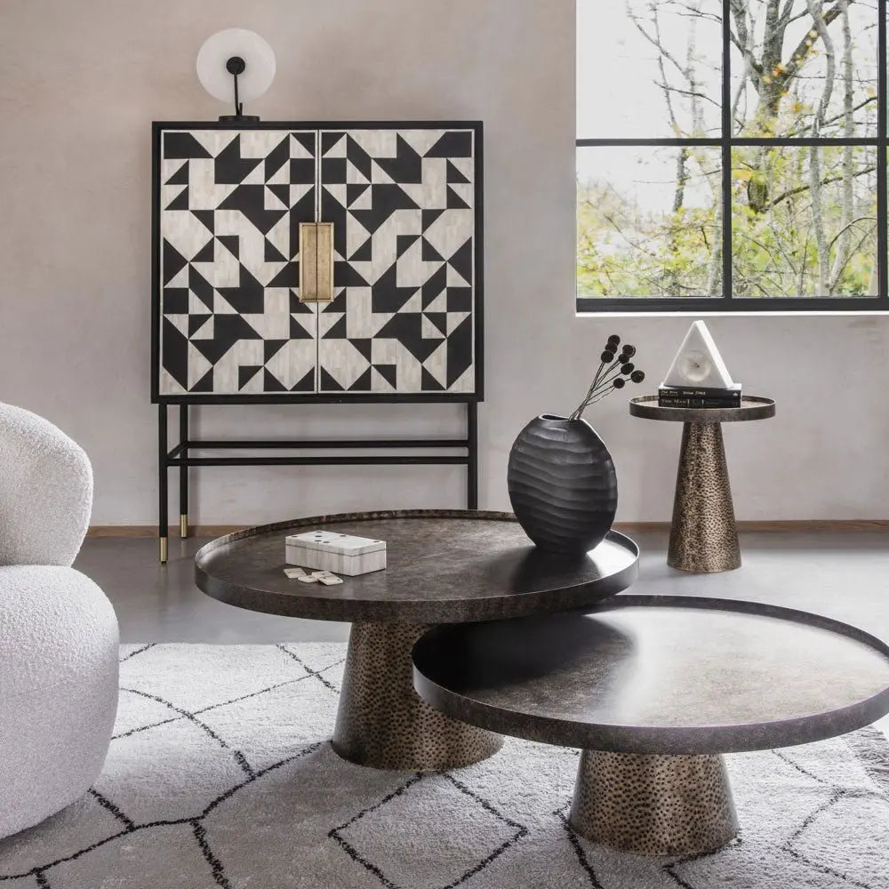 Samara Iron Side Table in Rustic Antique Gold