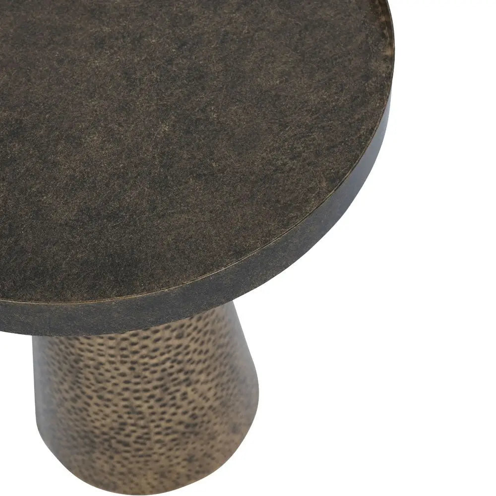Samara Iron Side Table in Rustic Antique Gold