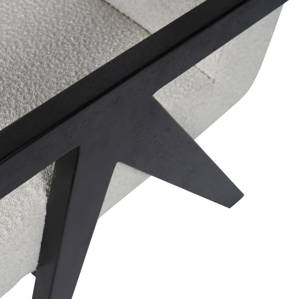 Santiago Wooden Frame Cream Boucle Armchair Accent & Armchairs