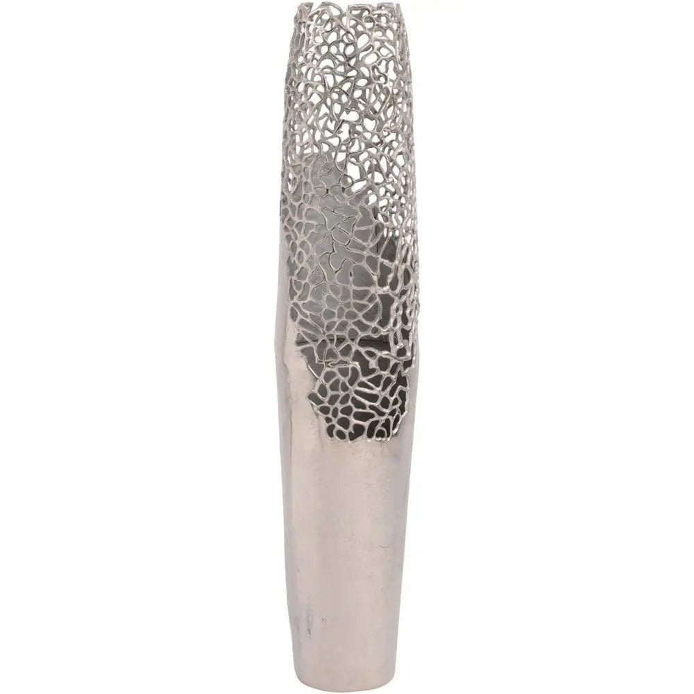 Silver Coral Design Large Vase
