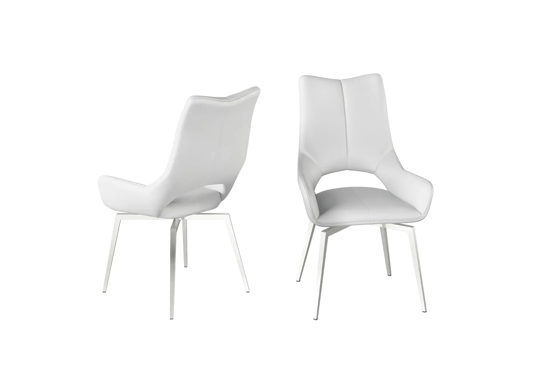 Spinara Set Of 2 Swivel Leather Dining Chairs Dining Chair