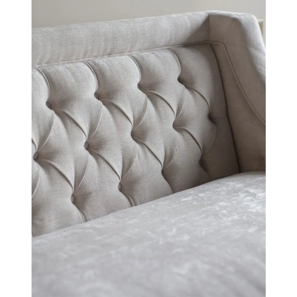 Theodorus Buttoned Sofa in Ivory Fabric 200cm