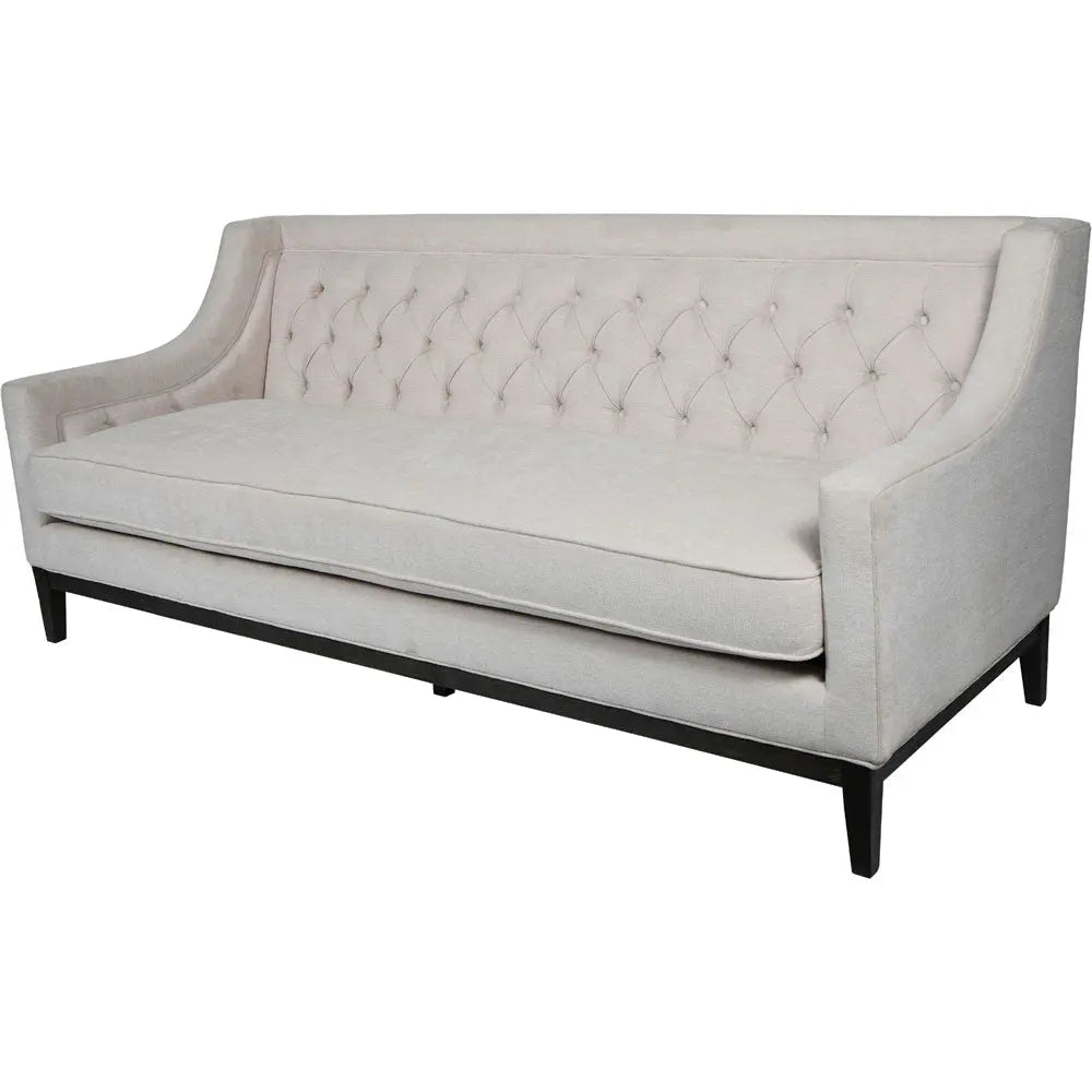 Theodorus Buttoned Sofa in Ivory Fabric 200cm