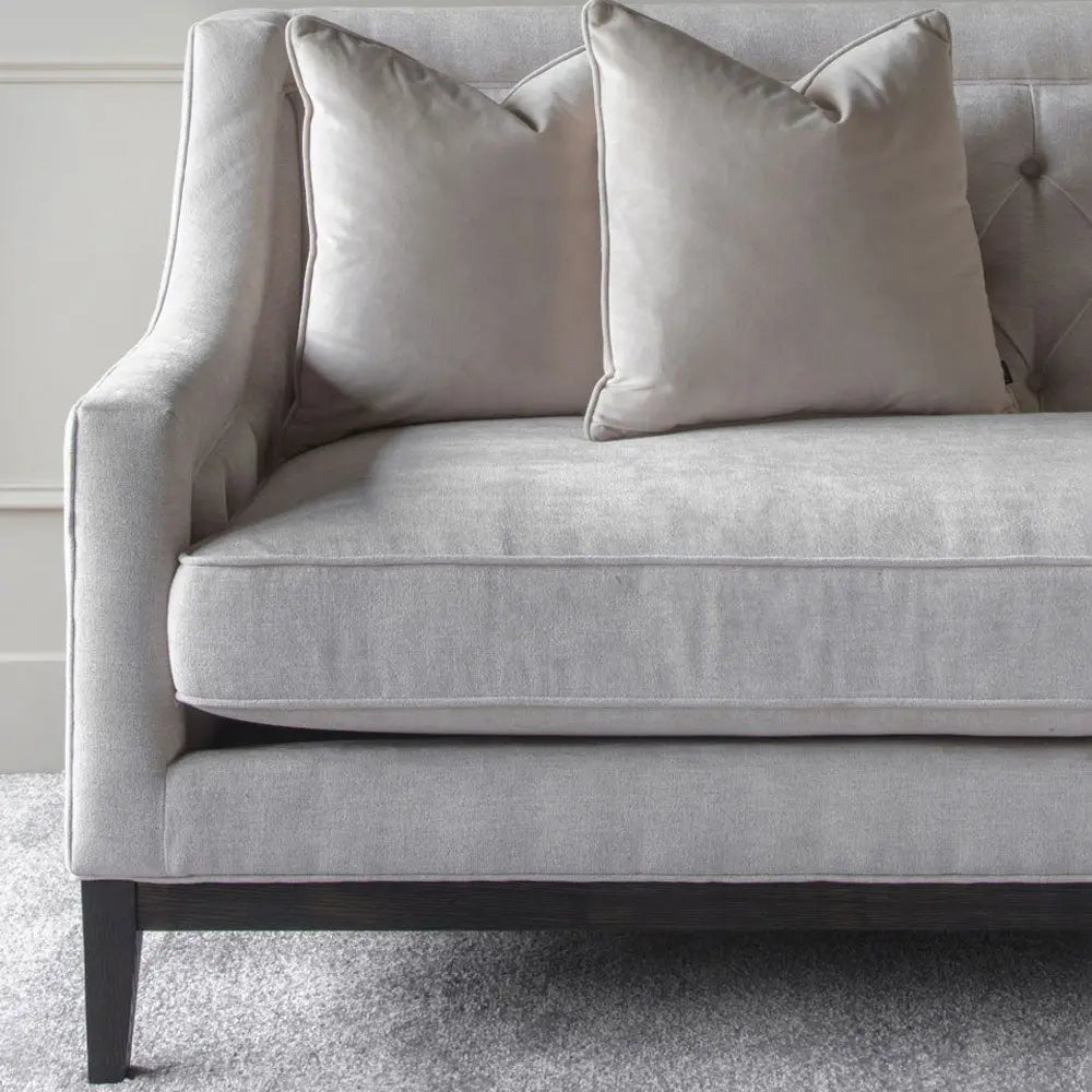 Theodorus Buttoned Sofa in Ivory Fabric 200cm