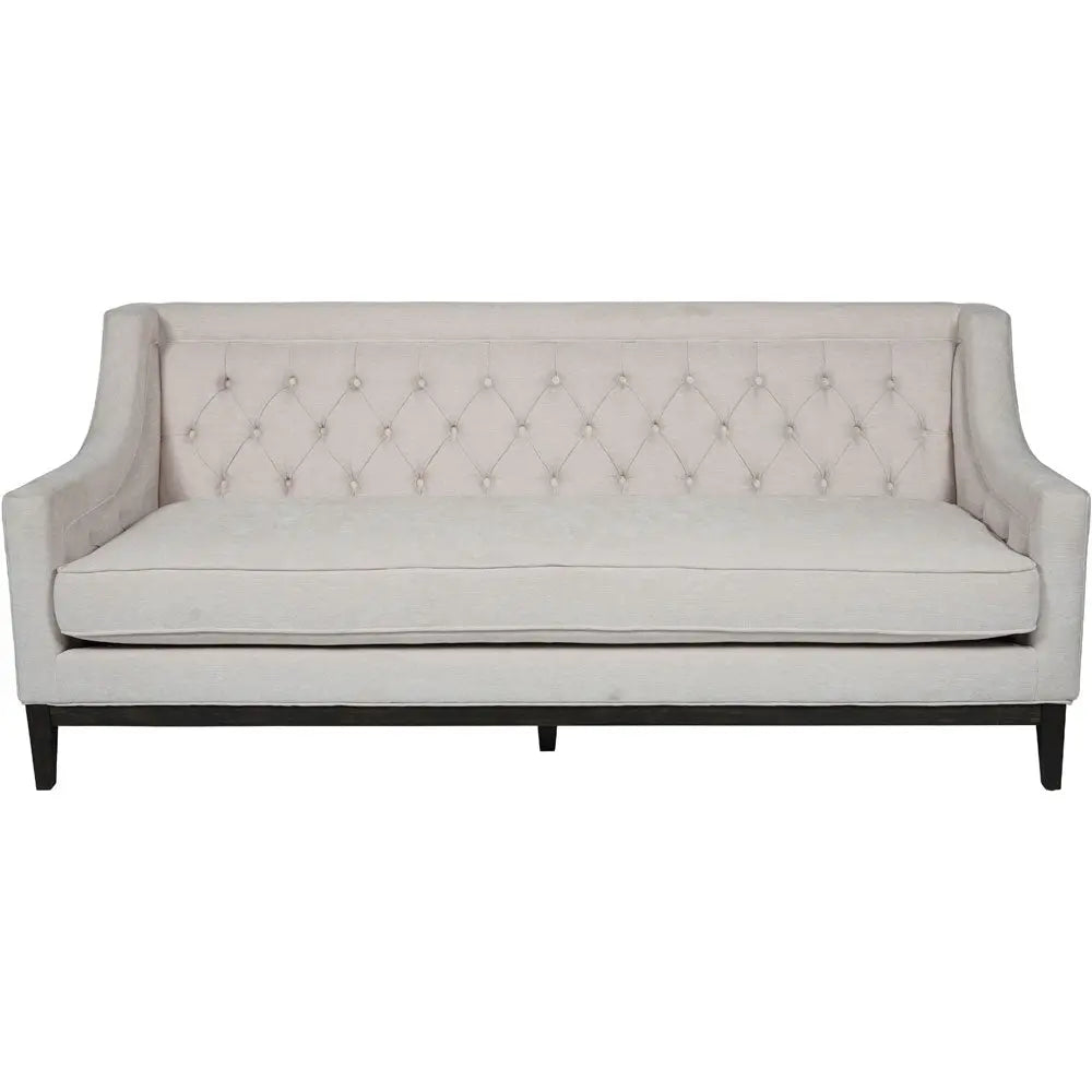 Theodorus Buttoned Sofa in Ivory Fabric 200cm