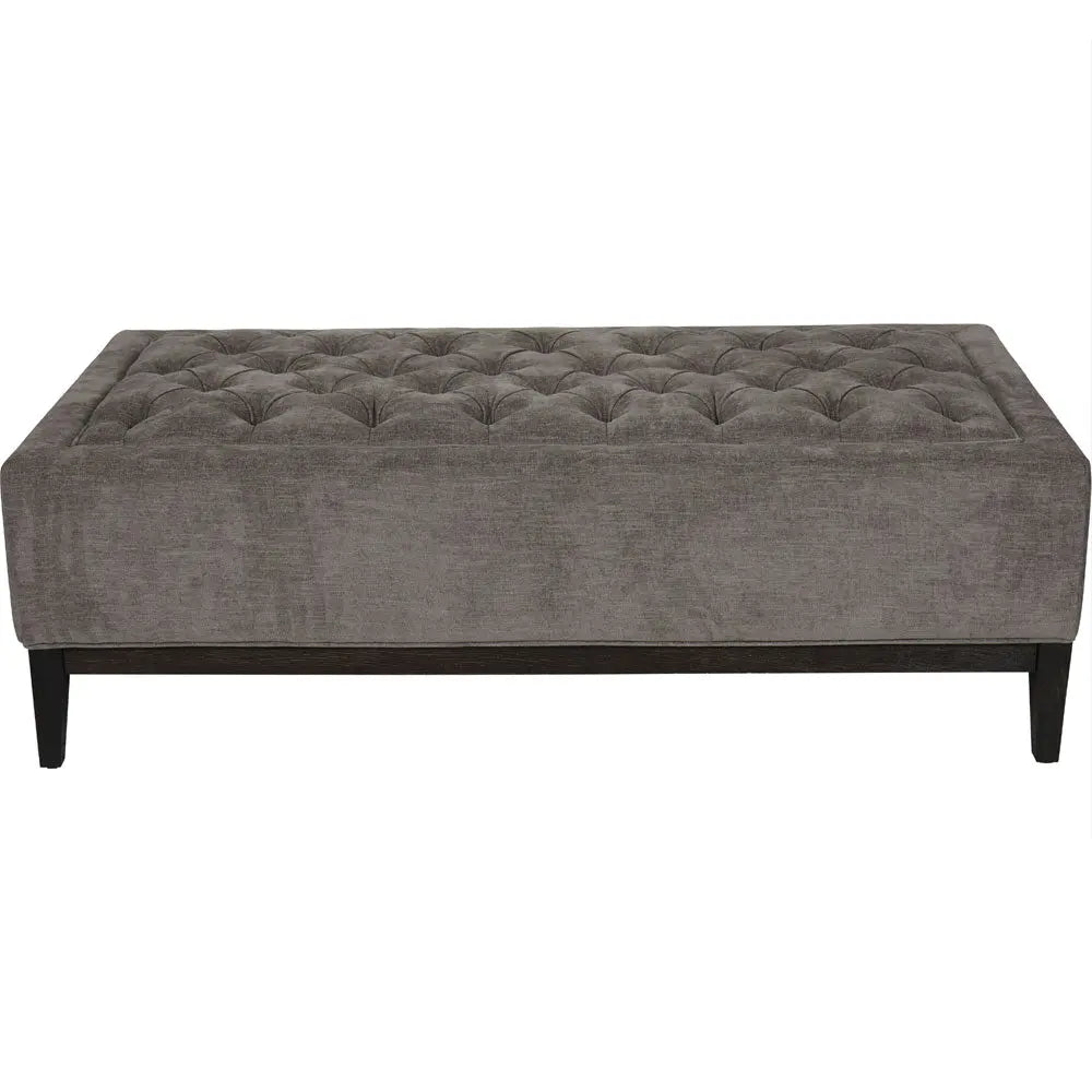 Theodorus Buttoned XL Ottoman in Warm Grey Fabric