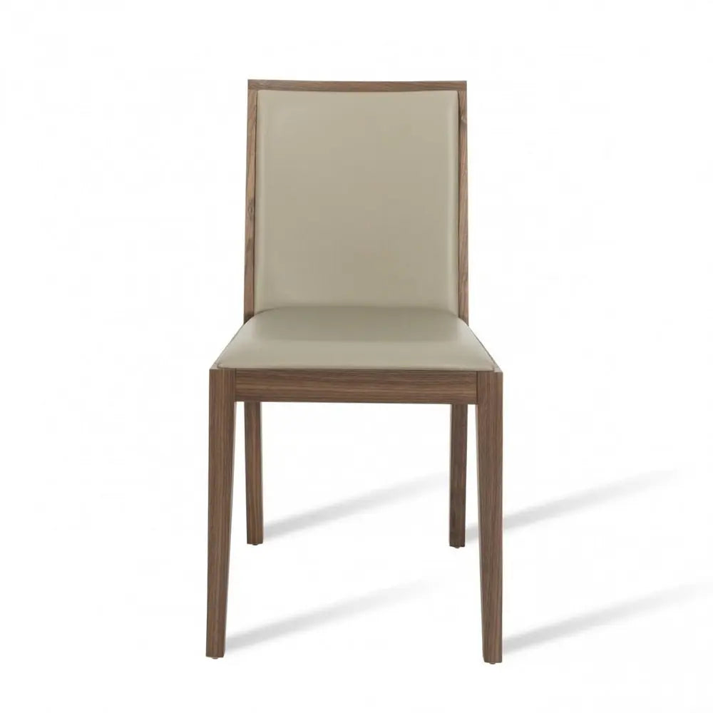 Twenty10 Design Lotus Dining Chair in Walnut/Stone Set of 2 Dining Chair