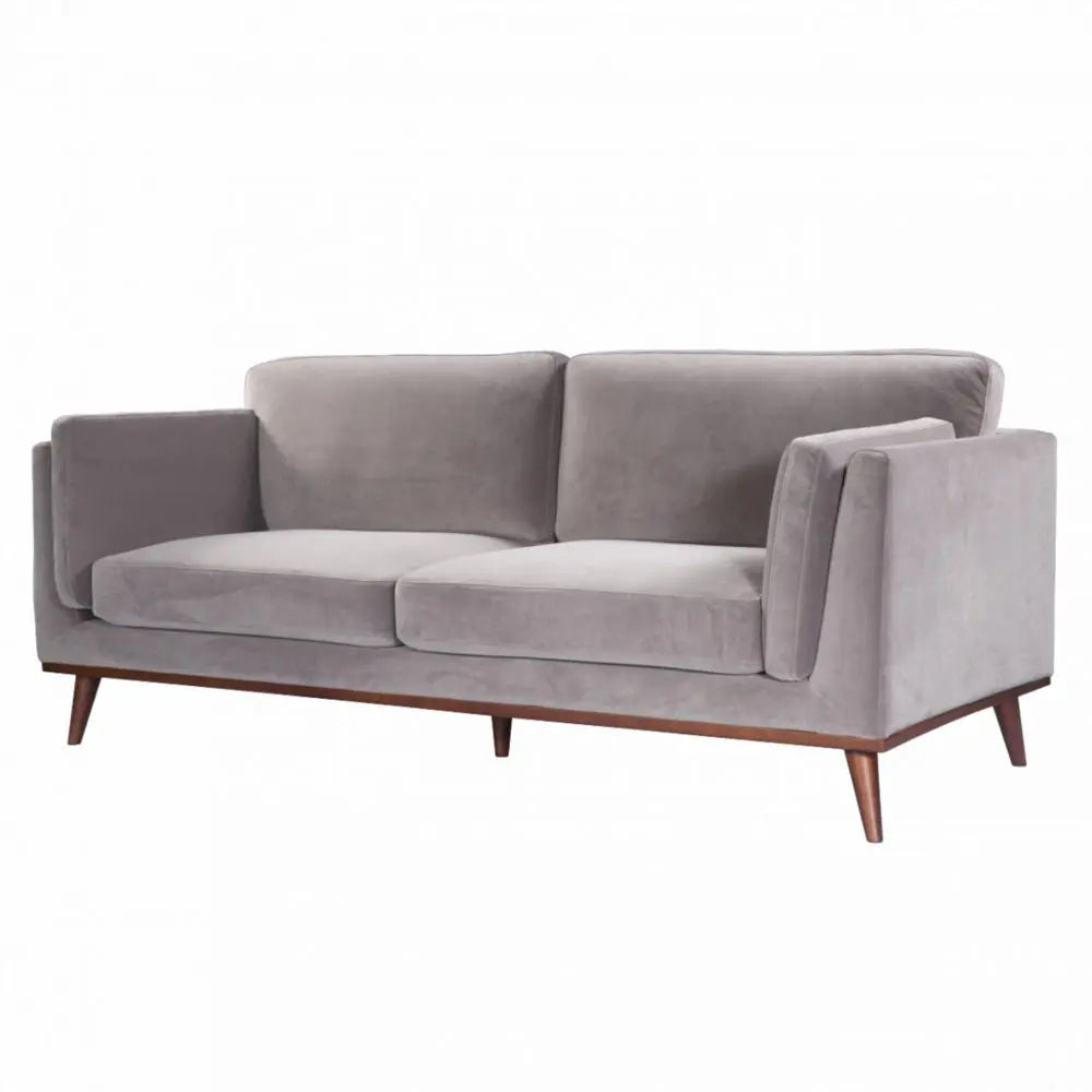 Twenty10 Design Mickey 2 Seat Sofa - Stone Grey Velvet
