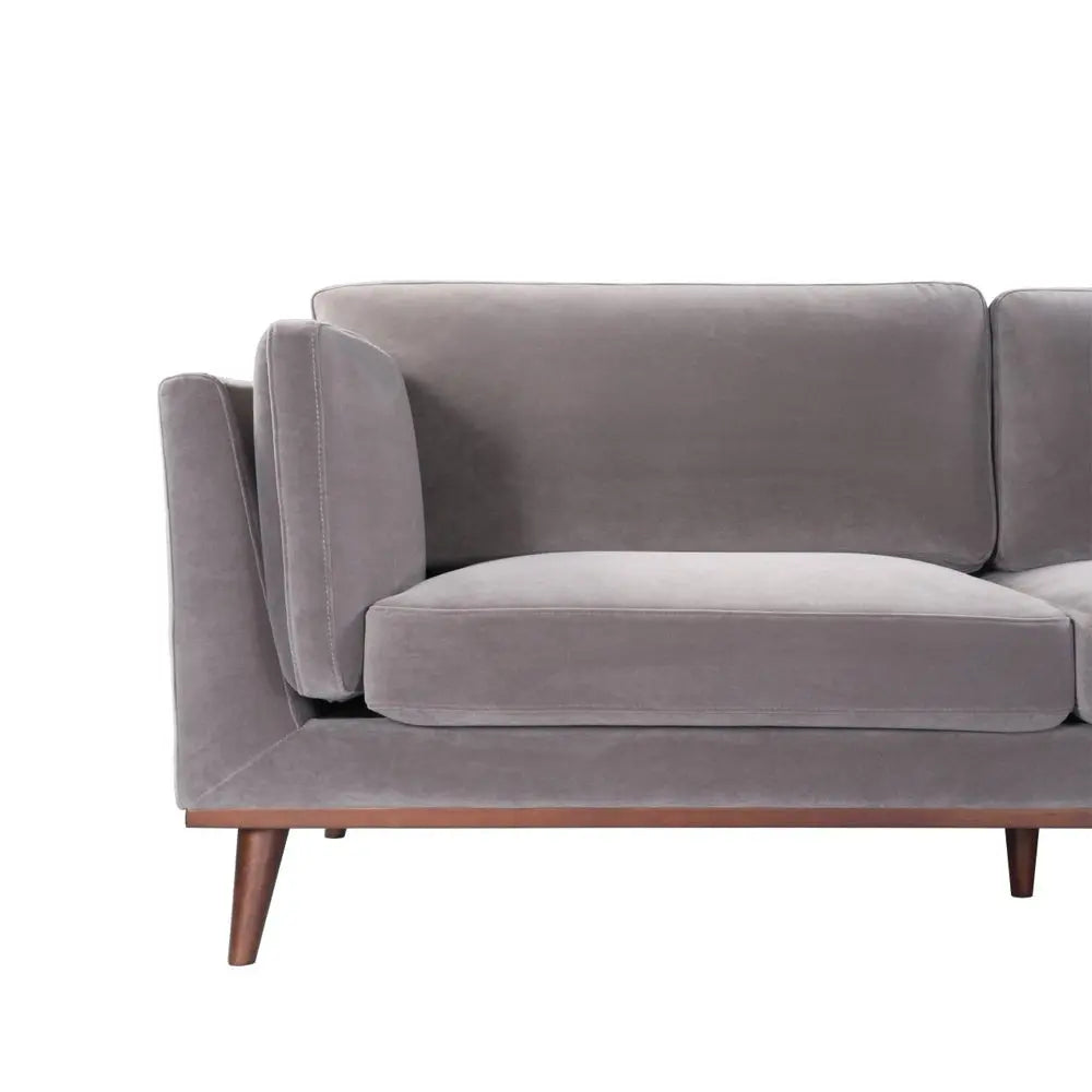 Twenty10 Design Mickey 2 Seat Sofa - Stone Grey Velvet