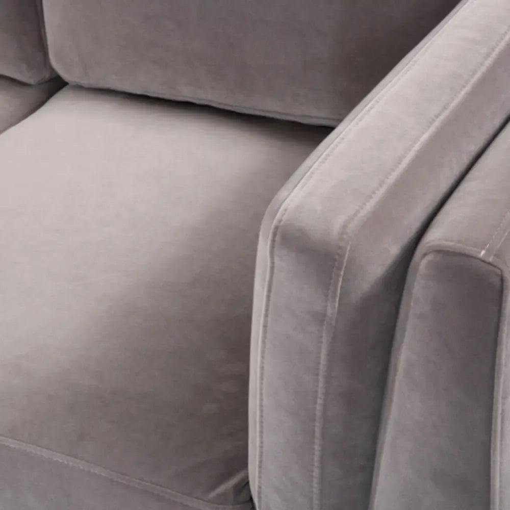 Twenty10 Design Mickey 3 Seat Sofa - Stone Grey Velvet