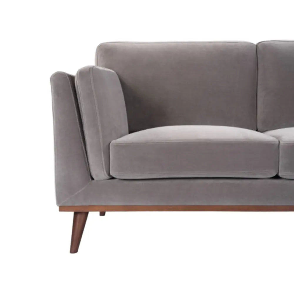 Twenty10 Design Mickey 3 Seat Sofa - Stone Grey Velvet