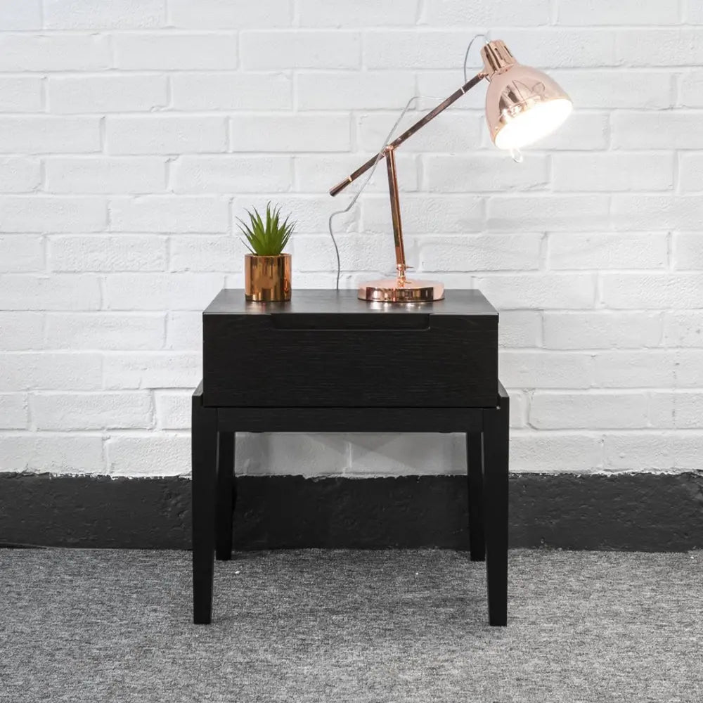 Twenty10 Design Orchid Bedside Single Drawer - Black Bedside Table