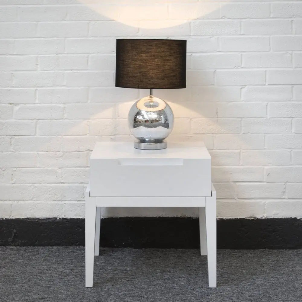 Twenty10 Design Orchid Bedside Single Drawer - White Bedside Table