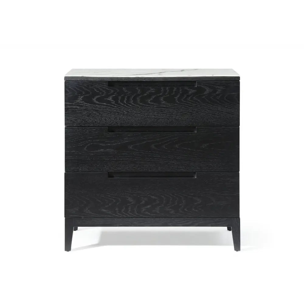 Twenty10 Design Orchid Marble 3 Drawer Chest - Black Chest of Drawers