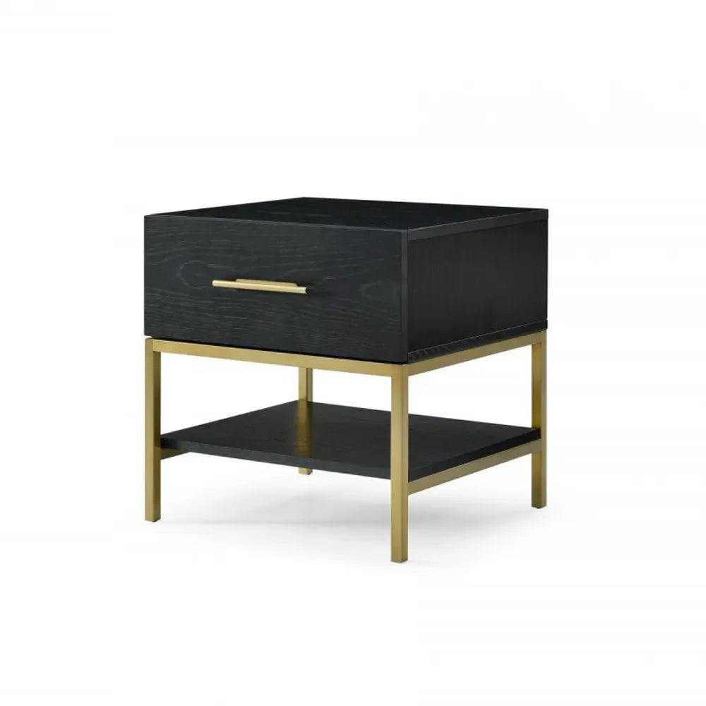 Twenty10 Design Tulip Black Oak Single Drawer Bedside Bedside Table