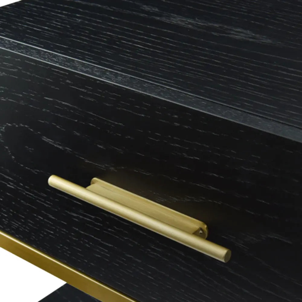 Twenty10 Design Tulip Black Oak Single Drawer Bedside Bedside Table