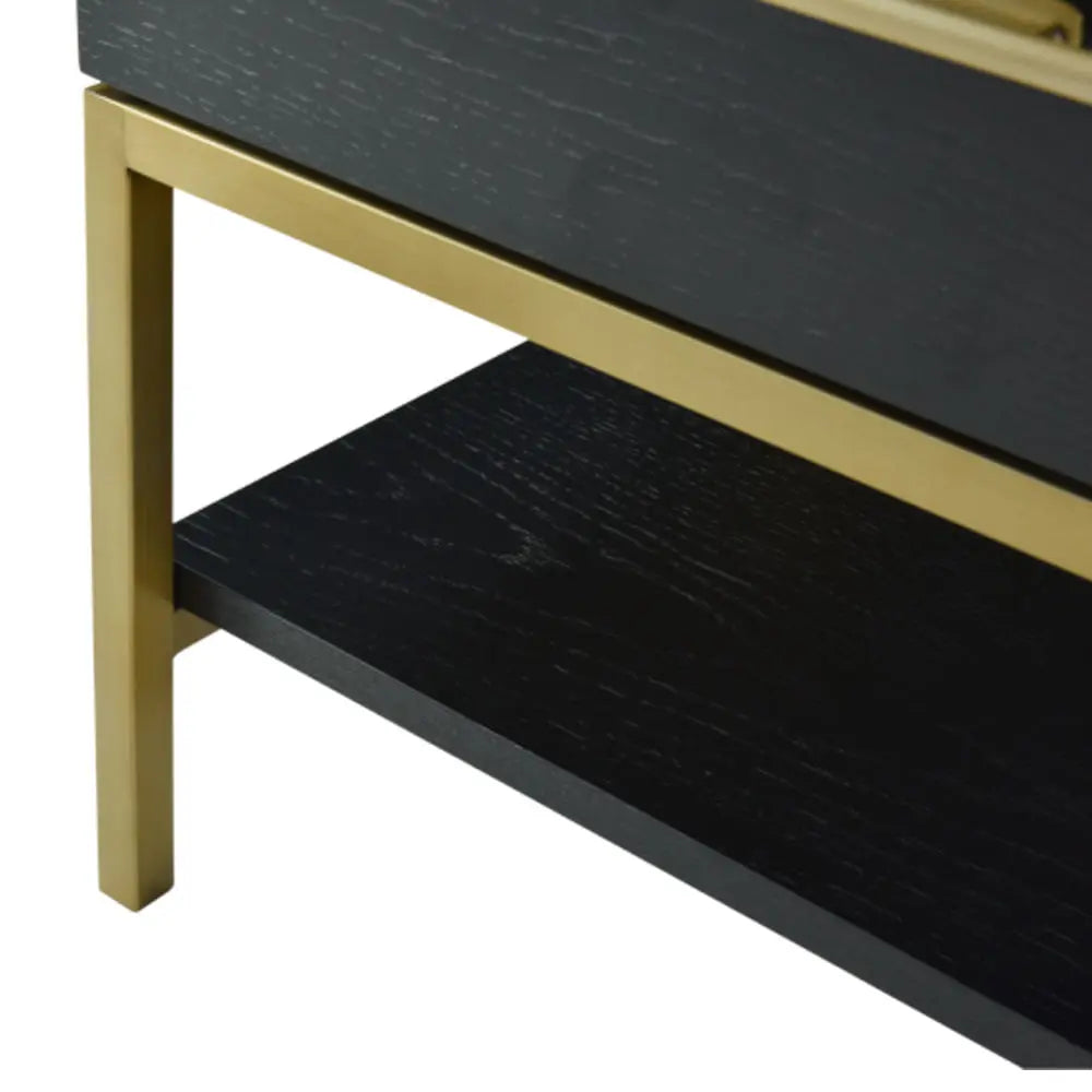 Twenty10 Design Tulip Black Oak Single Drawer Bedside Bedside Table
