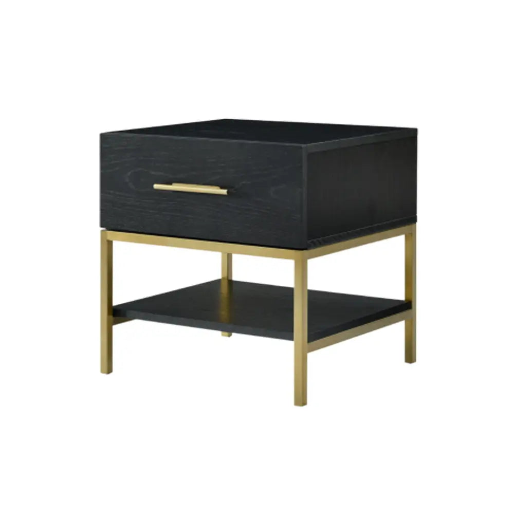 Twenty10 Design Tulip Black Oak Single Drawer Bedside Bedside Table