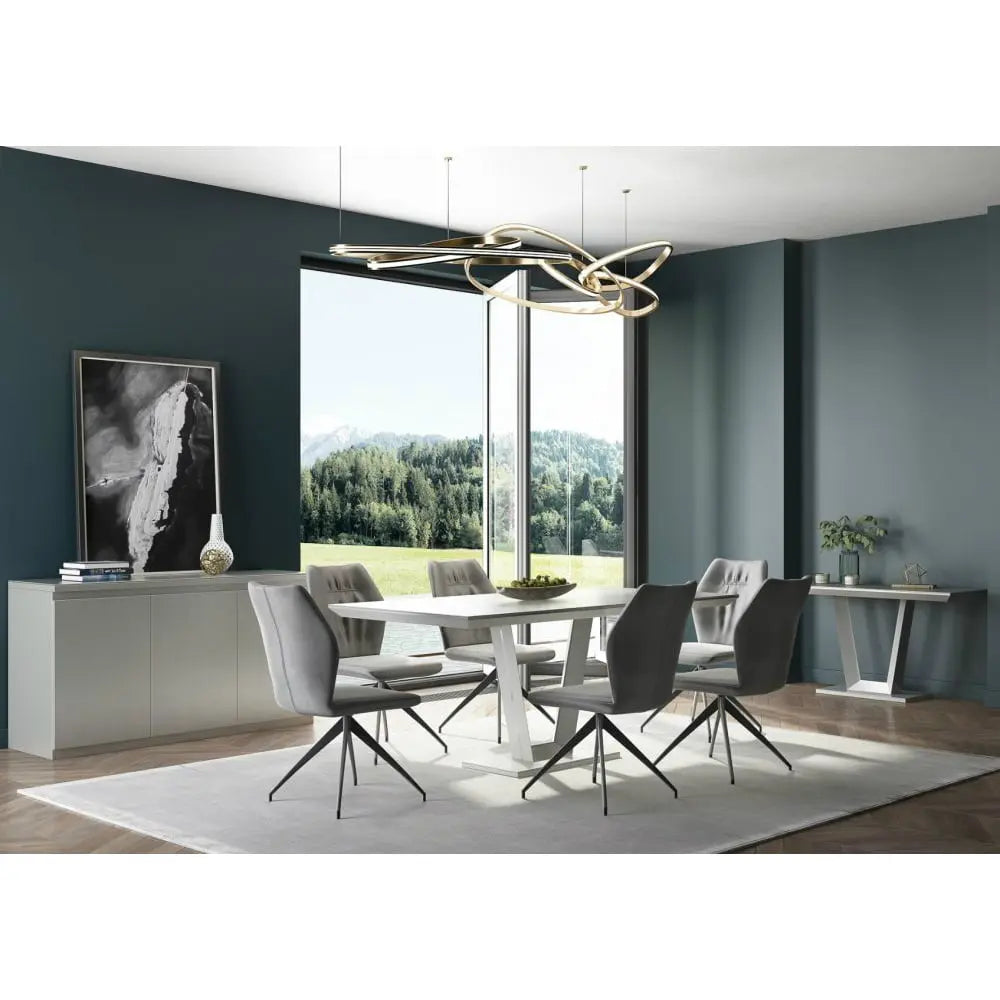 Vienna Tempered Matt Glass Console Table - Grey Console Table