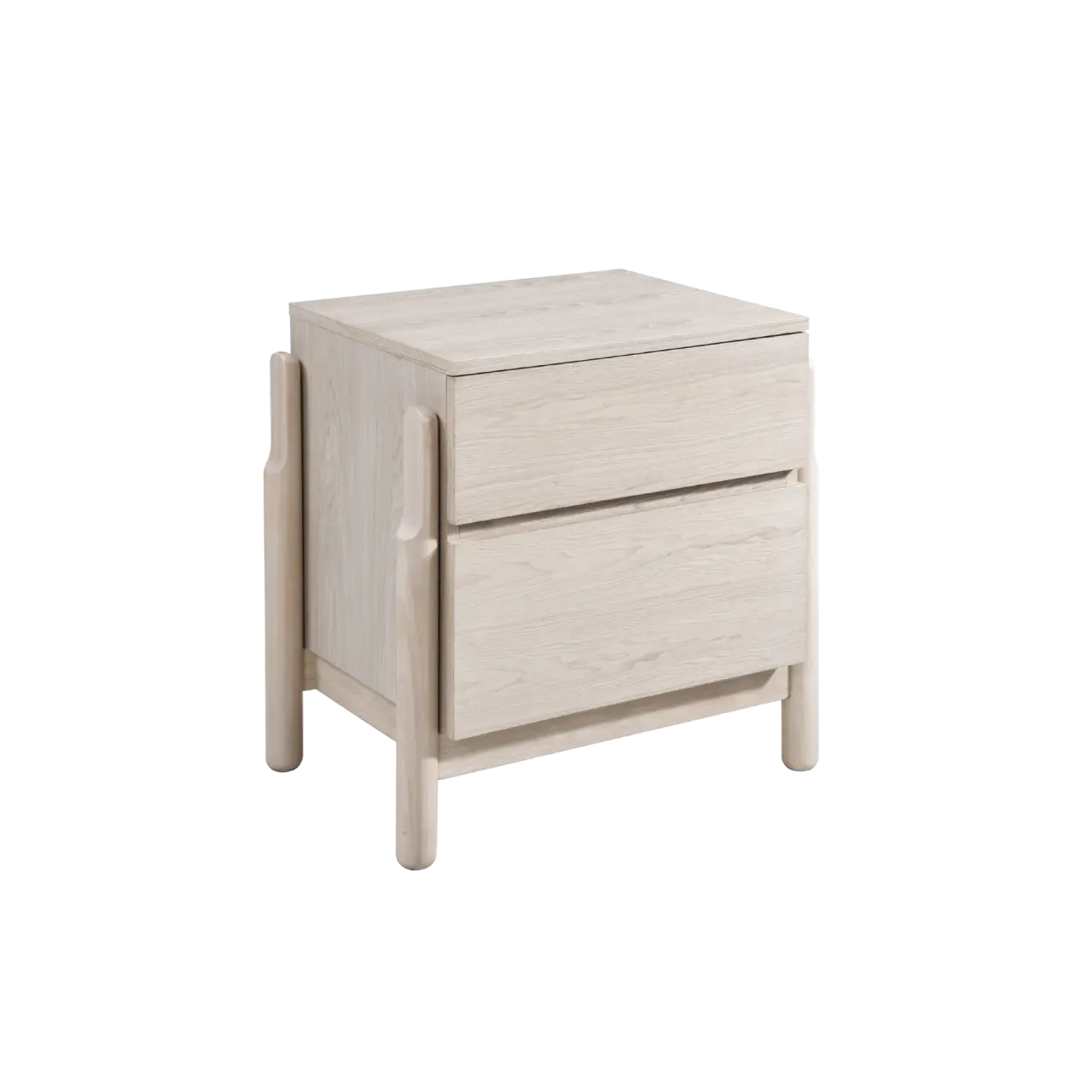Twenty10 DesignWhisper 2 Drawer Bedside in Oak White Wash  Nicholas John Interiors