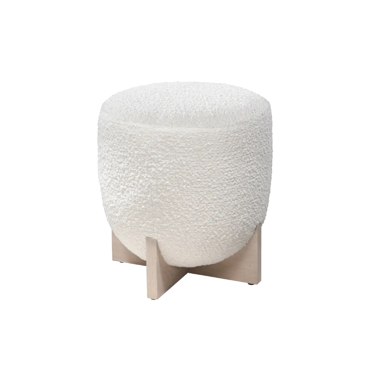 Twenty10 Design Whisper Round Stool in Ivory and White Wash  Nicholas John Interiors